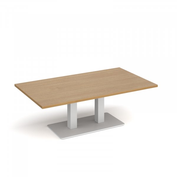 Coffee Table | 1400 x 800mm | 490mm High | Oak | White Base | Eros