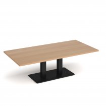 Coffee Table | 1600 x 800mm | 490mm High | Beech | Black Base | Eros