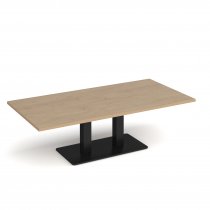 Coffee Table | 1600 x 800mm | 490mm High | Kendal Oak | Black Base | Eros