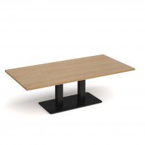 Coffee Table | 1600 x 800mm | 490mm High | Oak | Black Base | Eros