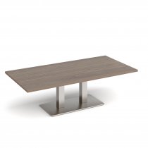 Coffee Table | 1600 x 800mm | 490mm High | Barcelona Walnut | Brushed Steel Base | Eros