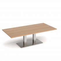 Coffee Table | 1600 x 800mm | 490mm High | Beech | Brushed Steel Base | Eros