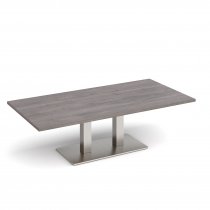 Coffee Table | 1600 x 800mm | 490mm High | Grey Oak | Brushed Steel Base | Eros