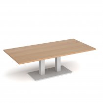 Coffee Table | 1600 x 800mm | 490mm High | Beech | White Base | Eros