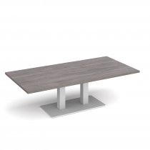 Coffee Table | 1600 x 800mm | 490mm High | Grey Oak | White Base | Eros