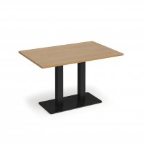 Café Table | 1200 x 800mm | 725mm High | Oak | Black Base | Eros