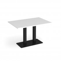 Café Table | 1200 x 800mm | 725mm High | White | Black Base | Eros