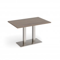 Café Table | 1200 x 800mm | 725mm High | Barcelona Walnut | Brushed Steel Base | Eros