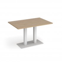 Café Table | 1200 x 800mm | 725mm High | Kendal Oak | White Base | Eros