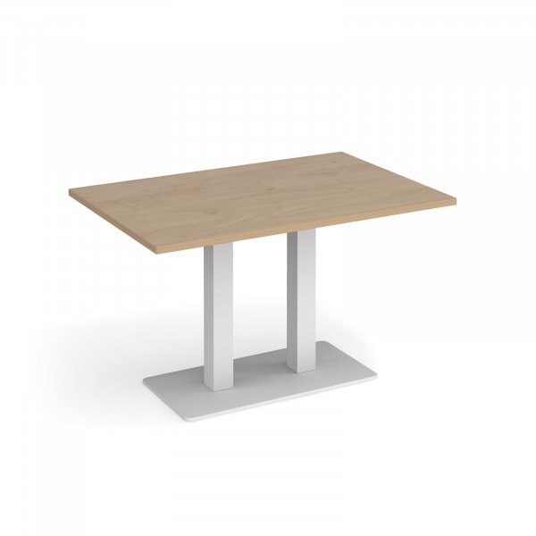 Café Table | 1200 x 800mm | 725mm High | Kendal Oak | White Base | Eros