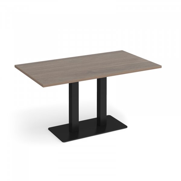 Café Table | 1400 x 800mm | 725mm High | Barcelona Walnut | Black Base | Eros