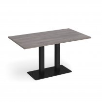 Café Table | 1400 x 800mm | 725mm High | Grey Oak | Black Base | Eros