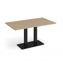 Café Table | 1400 x 800mm | 725mm High | Kendal Oak | Black Base | Eros