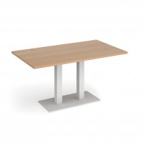 Café Table | 1400 x 800mm | 725mm High | Beech | White Base | Eros