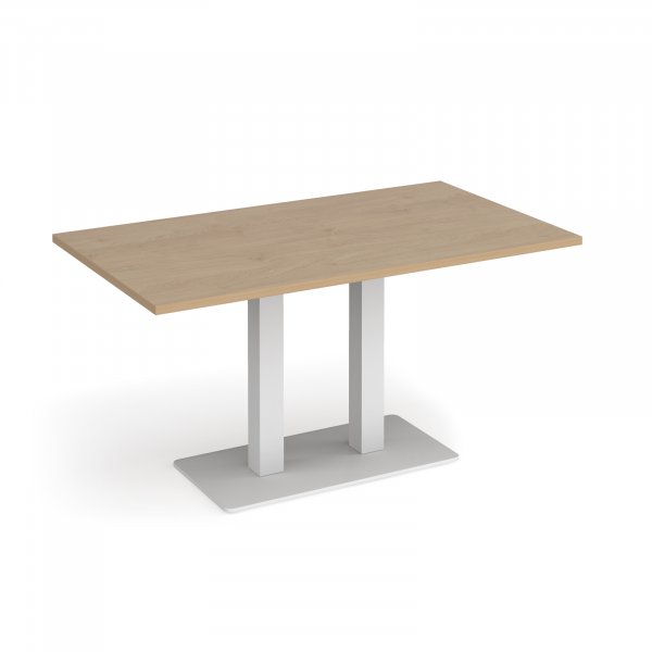 Café Table | 1400 x 800mm | 725mm High | Kendal Oak | White Base | Eros