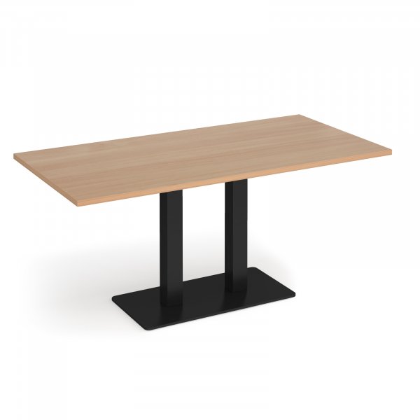 Café Table | 1600 x 800mm | 725mm High | Beech | Black Base | Eros