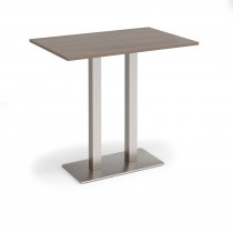 Poseur Table | 1200 x 800mm | 1100mm High | Barcelona Walnut | Brushed Steel Base | Eros