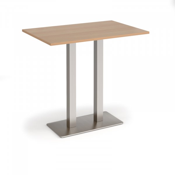 Poseur Table | 1200 x 800mm | 1100mm High | Beech | Brushed Steel Base | Eros