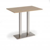 Poseur Table | 1200 x 800mm | 1100mm High | Kendal Oak | Brushed Steel Base | Eros