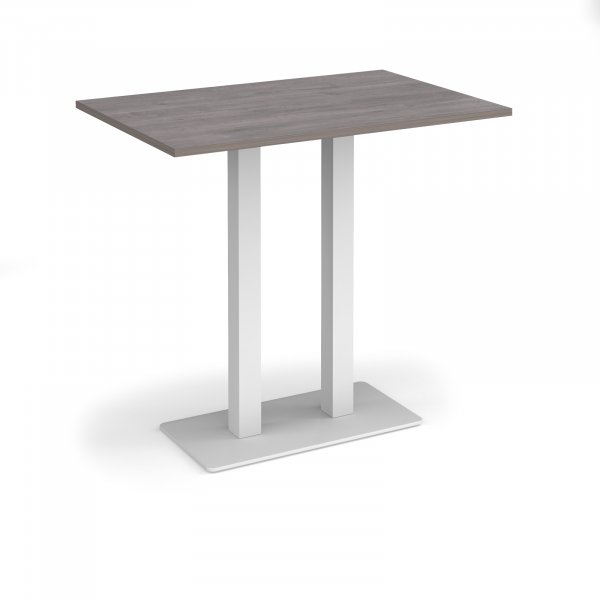 Poseur Table | 1200 x 800mm | 1100mm High | Grey Oak | White Base | Eros