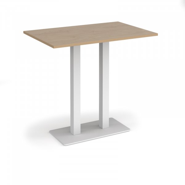 Poseur Table | 1200 x 800mm | 1100mm High | Kendal Oak | White Base | Eros