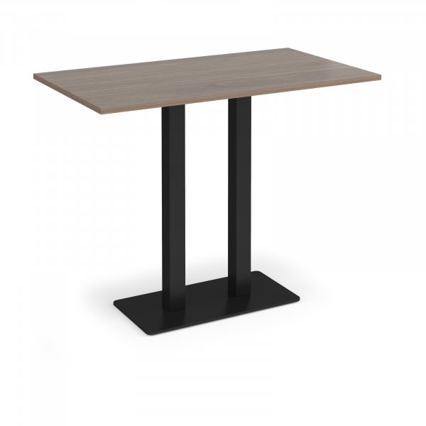 Poseur Table | 1400 x 800mm | 1100mm High | Barcelona Walnut | Black Base | Eros