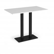 Poseur Table | 1400 x 800mm | 1100mm High | White | Black Base | Eros