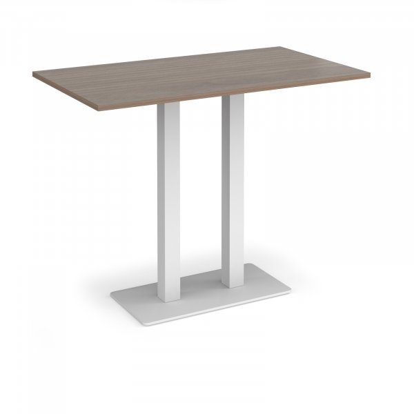 Poseur Table | 1400 x 800mm | 1100mm High | Barcelona Walnut | White Base | Eros