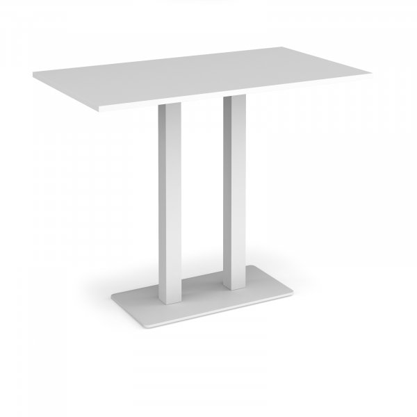 Poseur Table | 1400 x 800mm | 1100mm High | White | White Base | Eros