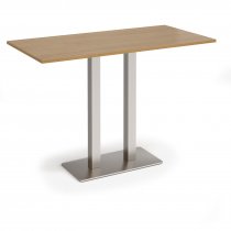 Poseur Table | 1600 x 800mm | 1100mm High | Oak | Brushed Steel Base | Eros