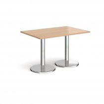 Rectangular Café Table | 1200 x 800mm | 725mm High | Beech | Round Chrome Base | Pisa