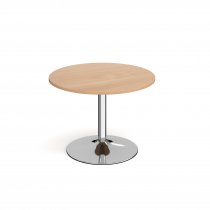 Circular Café Table | 1000 x 1000mm | 750mm High | Beech | Chrome Trumpet Base | Genoa