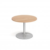 Circular Café Table | 1000 x 1000mm | 750mm High | Beech | Silver Trumpet Base | Genoa