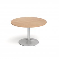 Circular Café Table | 1200 x 1200mm | 750mm High | Beech | Silver Trumpet Base | Genoa