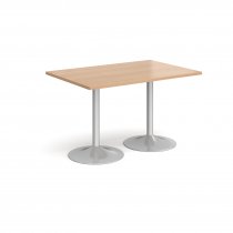 Rectangular Café Table | 1200 x 800mm | 725mm High | Beech | Silver Trumpet Base | Genoa