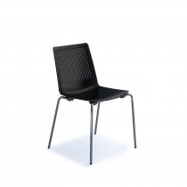 Multi Purpose Plastic Chair | Chrome Legs | Black | Harmony