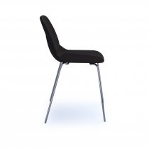 Multi Purpose Plastic Chair | Straight Leg | Chrome Frame | Black | Strut