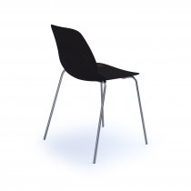 Multi Purpose Plastic Chair | Straight Leg | Chrome Frame | Black | Strut