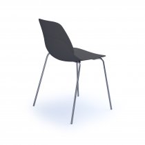 Multi Purpose Plastic Chair | Straight Leg | Chrome Frame | Grey | Strut