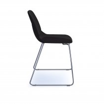 Multi Purpose Plastic Chair | Sled Base | Chrome Frame | Black | Strut