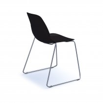 Multi Purpose Plastic Chair | Sled Base | Chrome Frame | Black | Strut