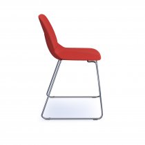 Multi Purpose Plastic Chair | Sled Base | Chrome Frame | Red | Strut