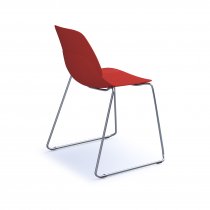 Multi Purpose Plastic Chair | Sled Base | Chrome Frame | Red | Strut