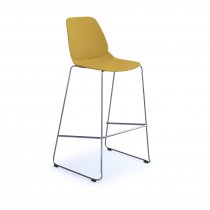 Multi Purpose Plastic Stool | Sled Base | Chrome Frame | Mustard | Strut