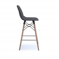 Multi Purpose Plastic Stool | Straight Leg | Oak Frame | Grey | Strut