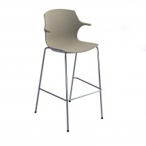 High Stool | Arms | Chrome Legs | Sandy Beech | Roscoe