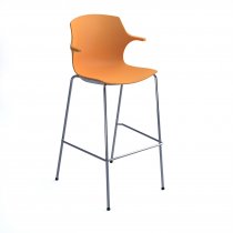 High Stool | Arms | Chrome Legs | Warm Yellow | Roscoe