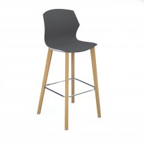 High Stool | No Arms | Oak Legs | Charcoal Grey | Roscoe