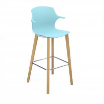 High Stool | Arms | Oak Legs | Ice Blue | Roscoe