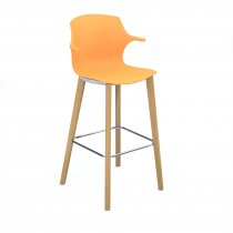 High Stool | Arms | Oak Legs | Warm Yellow | Roscoe